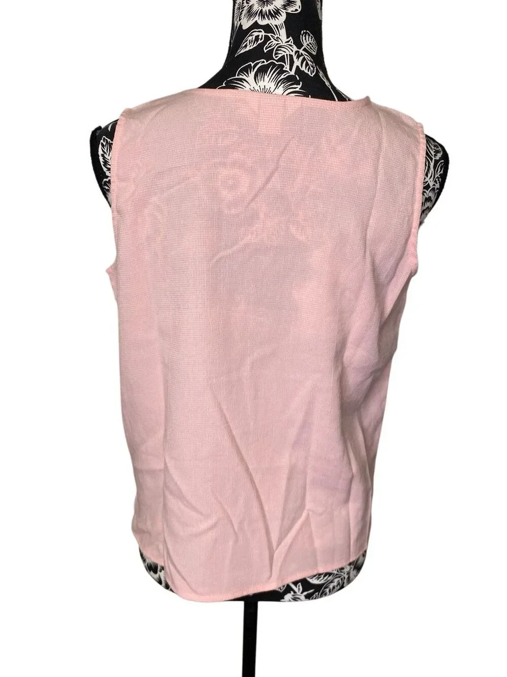 Christopher & Banks Pink Sleeveless Blouse Scoop Neck Side Slit Career Casual